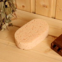 Мочалка банная 15х9 см бежевая "Добропаровъ" на подвесе Мочалка банная 15х9 см бежевая "Добропаровъ" на подвесе