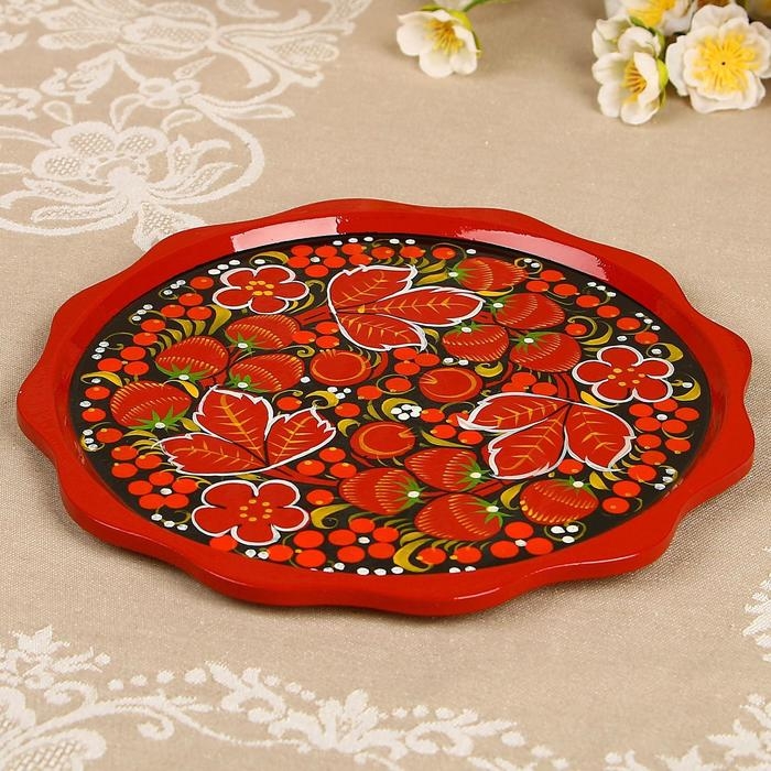 Тарелка «Фруктовая», D=23 см, хохлома, микс Тарелка «Фруктовая», D=23 см, хохлома, микс