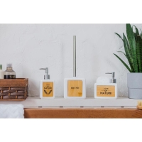 Ёрш для унитаза с подставкой &laquo;Стиль&raquo;, 400 мл, 12&times;10&times;36 см, цвет белый