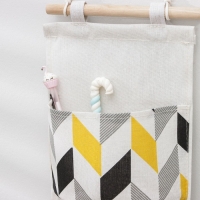 Органайзер подвесной с карманами Доляна &laquo;Зиг-заг&raquo;, 3 отделения, 58&times;20 см, цвет серо-жёлтый