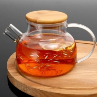 Чайник стеклянный заварочный с бамбуковой крышкой &laquo;Тропики&raquo;, 800 мл