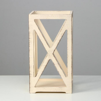 Кашпо деревянное 14&times;14&times;26 см "Фонарь Хай-тек Прованс", бежевый