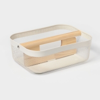 Корзинка универсальная прямоугольная "Половинки", 32,5х24,5х11,5 см, цвет белый