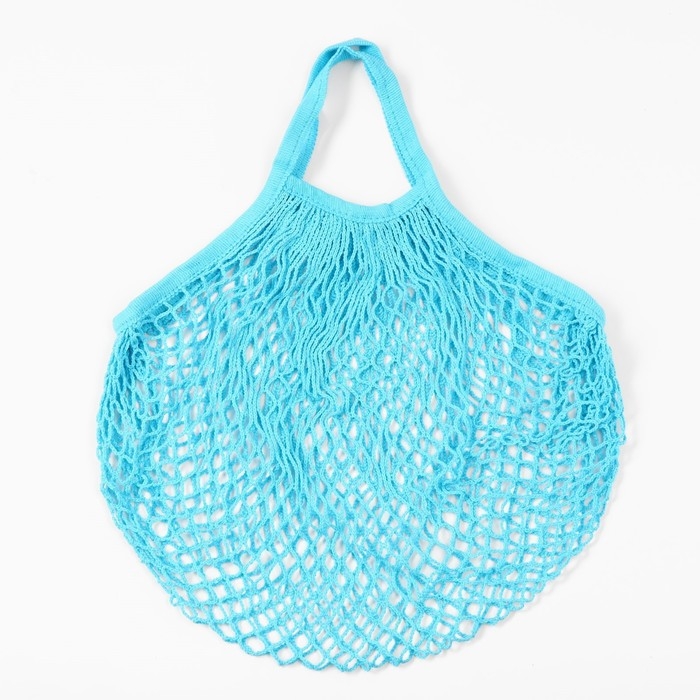 Авоська 37 х 20 см, ручка 12 см, клетка 1.5 см, бирюзовая Авоська 37 х 20 см, ручка 12 см, клетка 1.5 см, бирюзовая