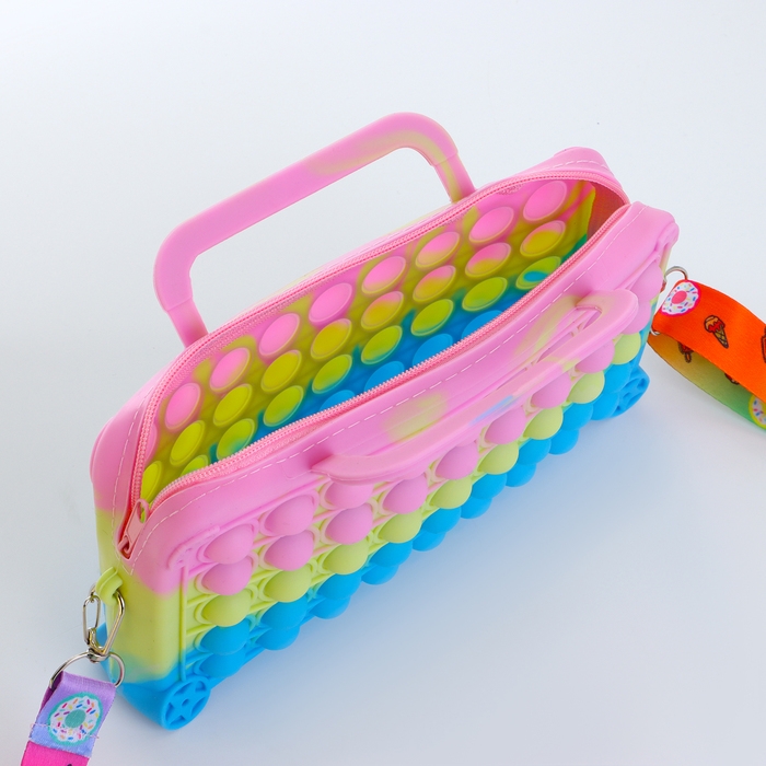 Сумка детская на молнии &laquo;Выбражулька&raquo;, цвет розовый/жёлтый/голубой