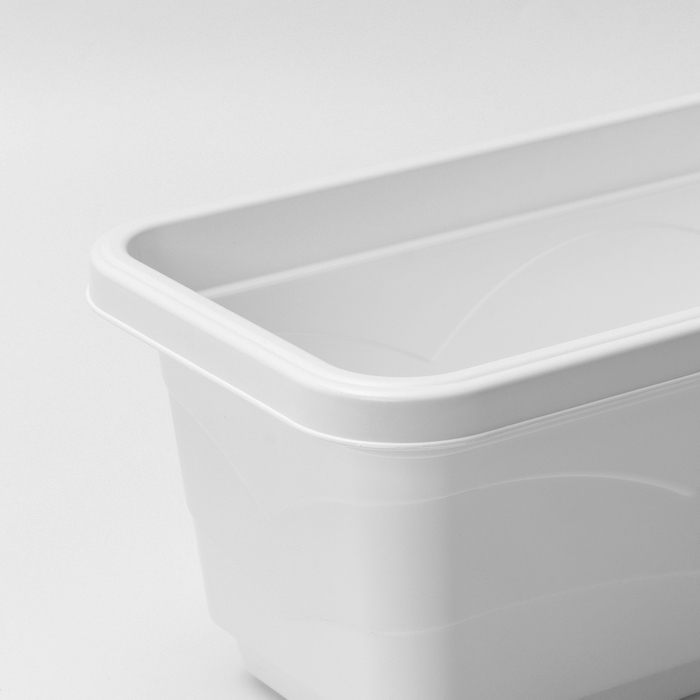 Горшок пластиковый с поддоном для цветов &laquo;Квадро&raquo;, 6 л, цвет белый