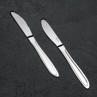 Нож столовый &laquo;Вираж&raquo;, длина=20 см, толщина=2 мм, цвет серебряный