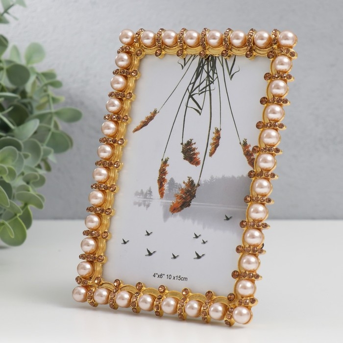 Фоторамка металл 10х15 см "Монархия" золото 12,3х17,3 см