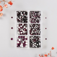 Декор для творчества стекло "Стразы. Тёмно-фиолетовый" d=2-4,8 мм н-р 1188 шт 6х8х1,5 см Декор для творчества стекло "Стразы. Тёмно-фиолетовый" d=2-4,8 мм н-р 1188 шт 6х8х1,5 см