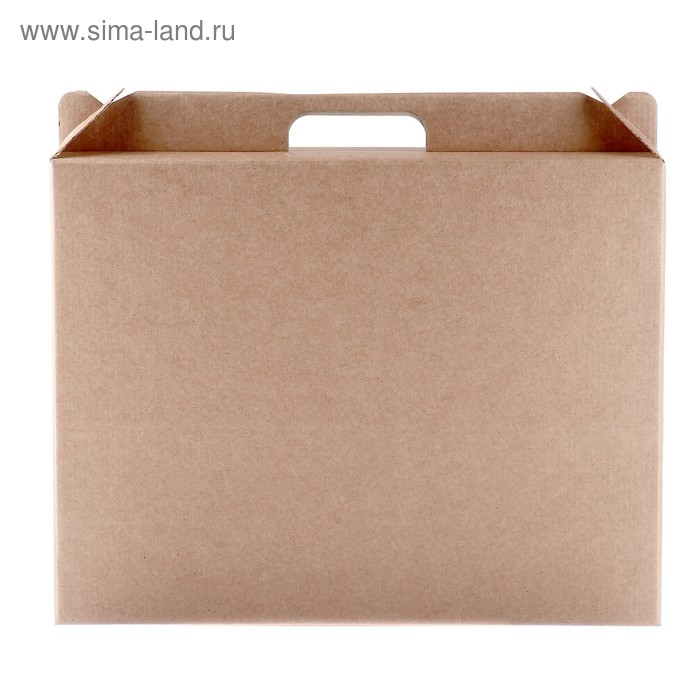 Коробка универсальная с ручкой, бурая, 34,5 х 8 х 27 см