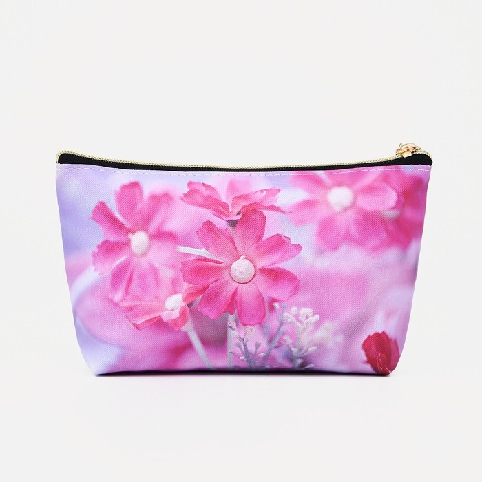 Косметичка на молнии, цвет белый/розовый/сиреневый Косметичка на молнии, цвет белый/розовый/сиреневый