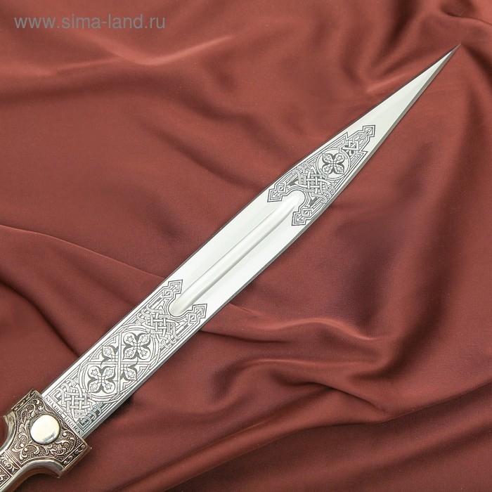 Кинжал кавказский, сувенирный Кинжал кавказский, сувенирный "Ирбис №1" наборный-кожа/мельхиор