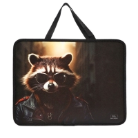 Папка с ручками А4, 330 х 260 х 75 мм, пластиковая, ручки-тесьма, Calligrata "Енот" Папка с ручками А4, 330 х 260 х 75 мм, пластиковая, ручки-тесьма, Calligrata "Енот"