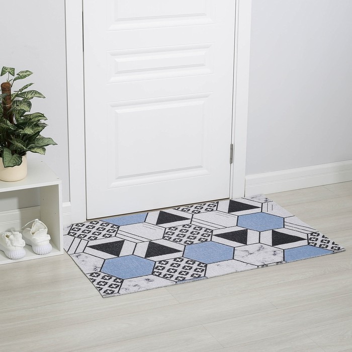 Коврик придверный грязезащитный Доляна &laquo;Геометрия&raquo;, вырезной, 80&times;120 см