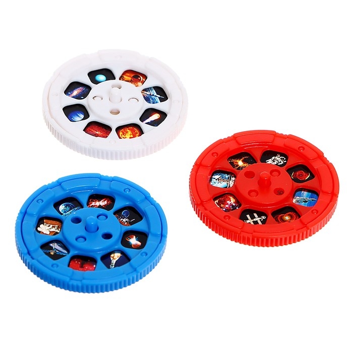 Проектор-фонарик &laquo;Полёт в космос&raquo;, 6 слайдов, 48 картинок, цвет синий