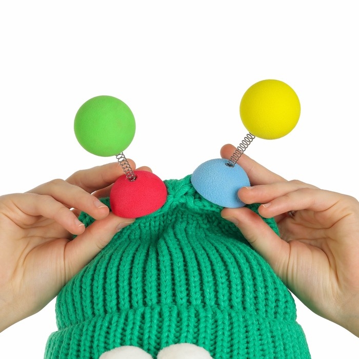 Карнавальная шапка Карнавальная шапка "Глазастик" с рожками р-р 56-58, цвет зеленый