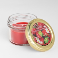 Свеча ароматическая в банке "Сладкая клубника" , 6х7 см, 120 г Свеча ароматическая в банке "Сладкая клубника" , 6х7 см, 120 г