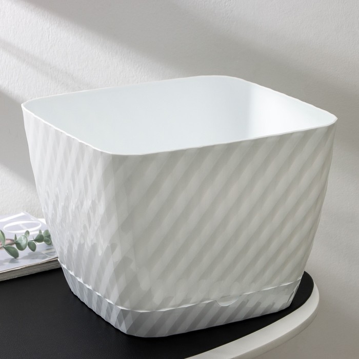 Горшок с поддоном &laquo;Классика&raquo;, 15 л, цвет белый