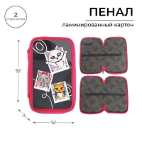Пенал 2 секции, 125 х 205 х 40 мм, Calligrata 30П26/2 "Котята", ламинированный картон Пенал 2 секции, 125 х 205 х 40 мм, Calligrata 30П26/2 "Котята", ламинированный картон