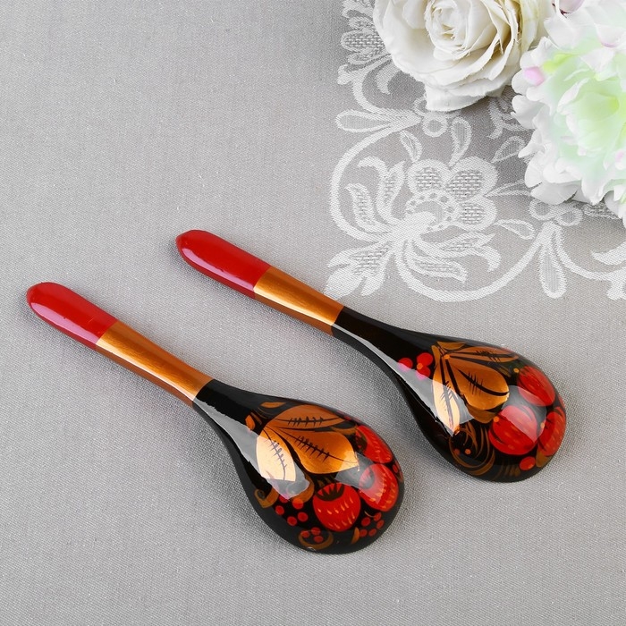 Ложка «Ягодка», салатная, 6×21, хохлома Ложка «Ягодка», салатная, 6×21, хохлома