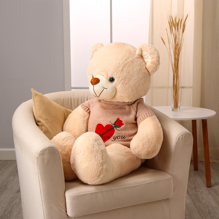 Мягкая игрушка &laquo;Мишка&raquo;, в вязаной кофте, 100 см, цвет бежевый