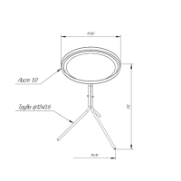 Столик журнальный Sheffilton, 415х415х505, Черный муар