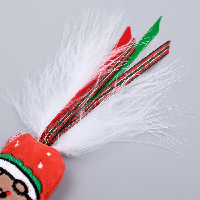 Новый год. Дразнилка-удочка для кошек с бубенчиком Новый год. Дразнилка-удочка для кошек с бубенчиком "Медведь", 40 см