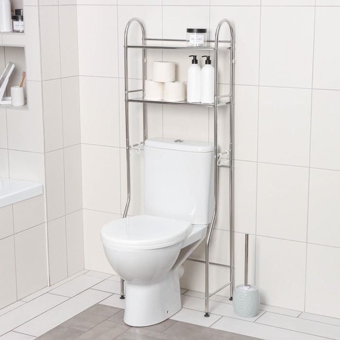 Стеллаж над унитазом, 2 яруса, 48&times;17&times;135 см