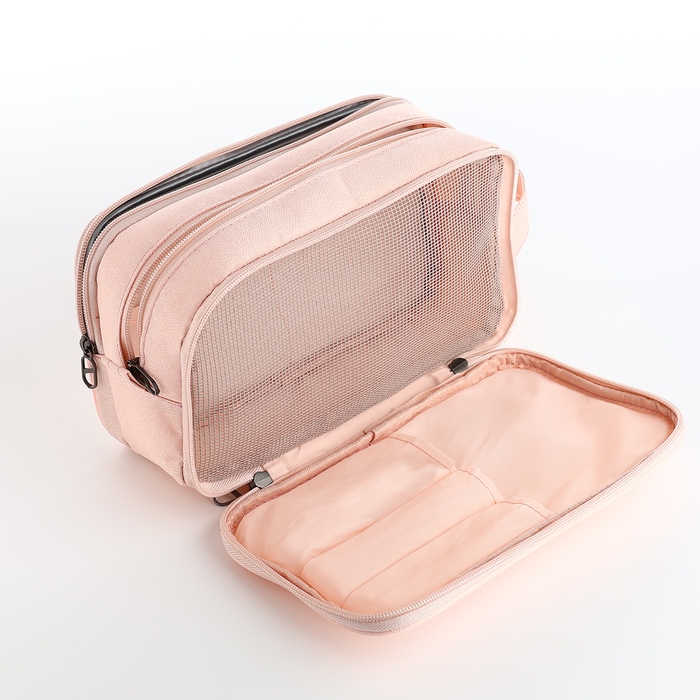 Косметичка на молниях, цвет розовый Косметичка на молниях, цвет розовый