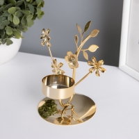 Подсвечник на 1 свечу металл d=4 см "Весенние цветы" золото 7,7х11,8х12,5 см Подсвечник на 1 свечу металл d=4 см "Весенние цветы" золото 7,7х11,8х12,5 см