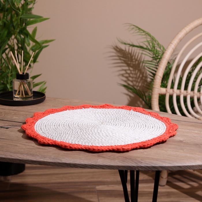 Коврик плетёный круглый 38 см