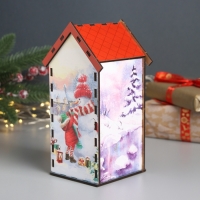 Новогодний чайный домик "Счастливого НГ" 20х10,5х10 см МИКС Новогодний чайный домик "Счастливого НГ" 20х10,5х10 см МИКС