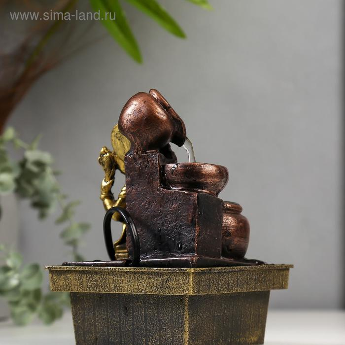 Фонтан Фонтан "Ганеша с кувшинами" золото 19,5х13,5х10 см
