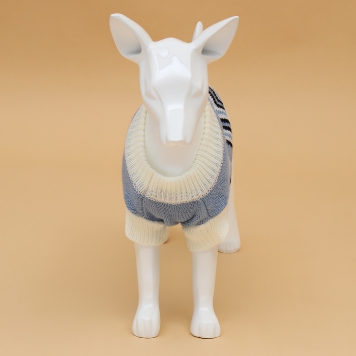 Свитер Свитер "Волна", M (ДС 26, ОШ 26, ОГ 28-46 см), голубой