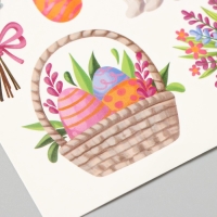 Татуировка на тело цветная "Кролик и пасхальная корзинка" 10х10 см Татуировка на тело цветная "Кролик и пасхальная корзинка" 10х10 см