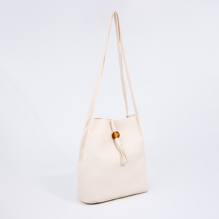 Сумка женская тоут на клапане, цвет белый
