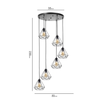 Светильник-каскад "Адри" 6хЕ27 40Вт черный 50х50х230 см Светильник-каскад "Адри" 6хЕ27 40Вт черный 50х50х230 см