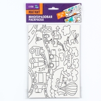 Магнит-раскраска многоразовая &laquo;Транспорт&raquo;, 14,8 &times; 21 см
