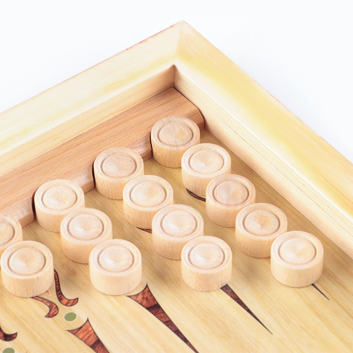 Нарды деревянные большие, настольная игра Нарды деревянные большие, настольная игра "Змея с Черепом", 40 х 40 см, с шашками