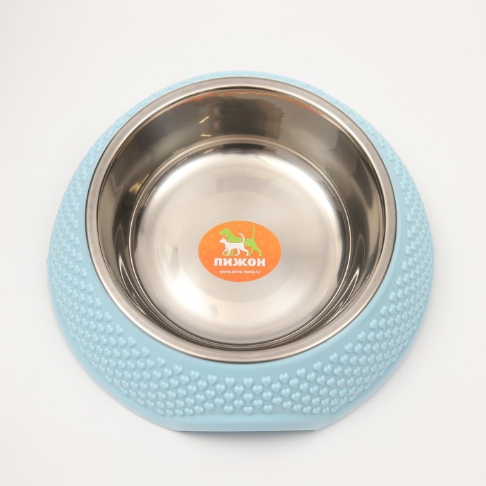 Миска металлическая на пластиковом основании 400 мл, 18,5 х 18,5 х 6 см, голубая Миска металлическая на пластиковом основании 400 мл, 18,5 х 18,5 х 6 см, голубая