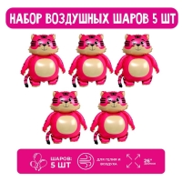 Набор фольгированных шаров 26" &laquo;Кот&raquo;, 5 шт., розовый