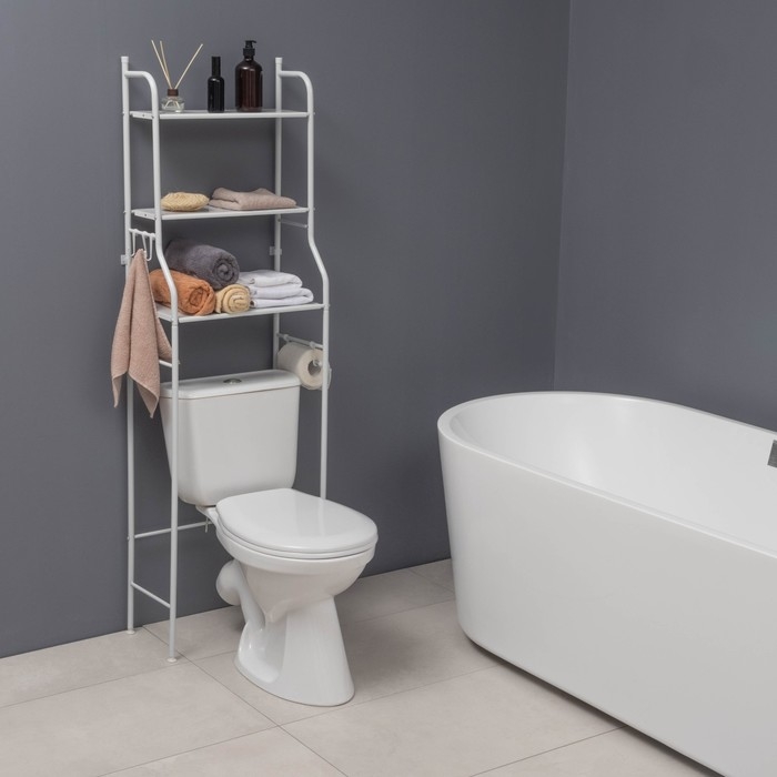 Стеллаж над унитазом 47&times;25&times;152 см, цвет белый