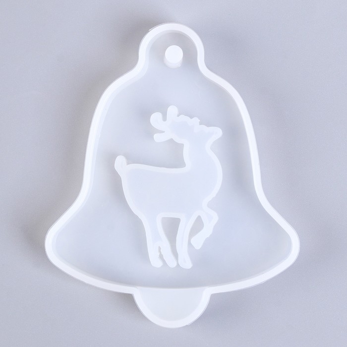 Форма силиконовая универсальная, подвеска «Колокольчик с оленем» Форма силиконовая универсальная, подвеска «Колокольчик с оленем»