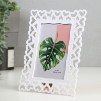 Фоторамка пластик 10х15 см "Сердца" белая 21х16х0,9 см Фоторамка пластик 10х15 см "Сердца" белая 21х16х0,9 см