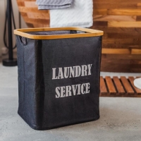 Корзина для белья прямоугольная Доляна &laquo;Модерн&raquo;, 41&times;33,5&times;46,5 см, цвет чёрный