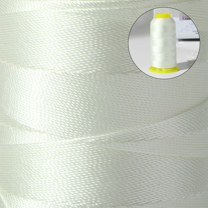 Нитки обувные, 500D/3, 600 м, цвет белый Нитки обувные, 500D/3, 600 м, цвет белый