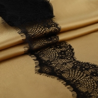 Кружево реснички, 110 мм &times; 9 &plusmn; 0,5 м, в бобине 3 шт по 3 м, цвет чёрный