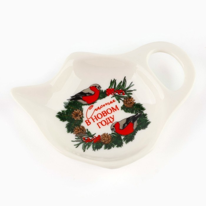 Новый год. Подставка под чайный пакетик &laquo;Счастья&raquo;, 6.5 х 6.8 см