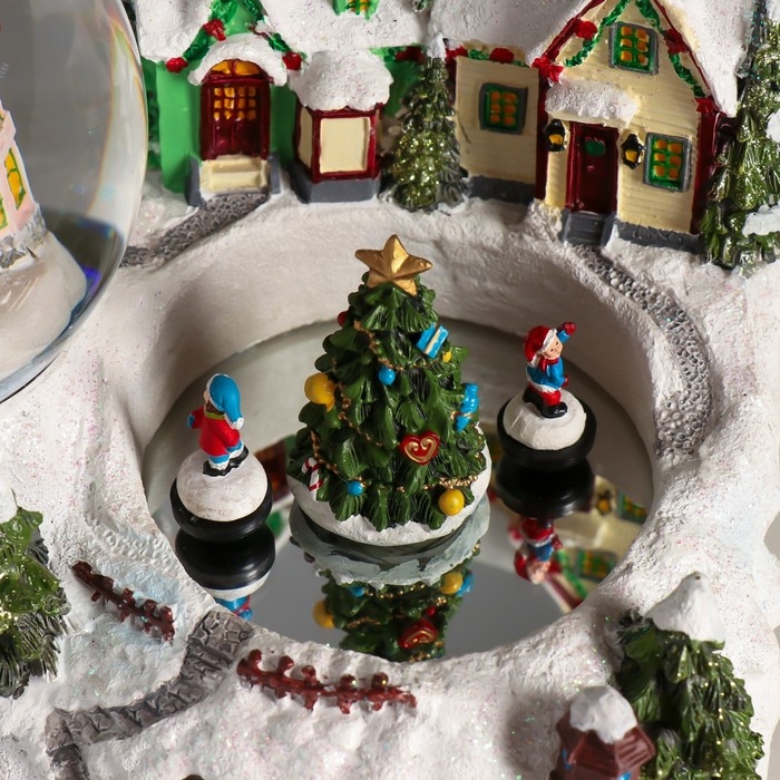 Сувенир полистоун водяной шар музыка, свет Сувенир полистоун водяной шар музыка, свет "Ёлка на катке" крутится d=10 см 22х15,5х15,5 см 103344