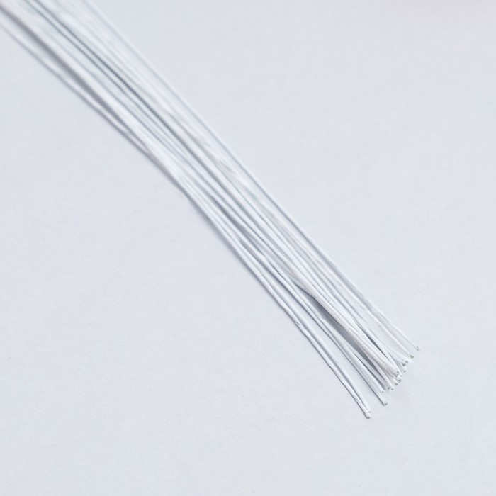 Флористическая проволока в бумажной оплётке Флористическая проволока в бумажной оплётке "Белая", длина 36 см, 0,37 мм, набор 20 шт